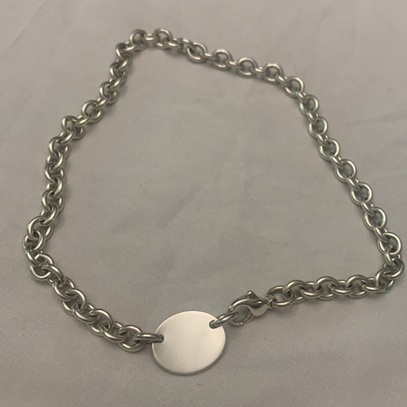 AUTH RETURN TO TIFFANY OVAL CHOKER NECKLACE 925  SOLID GENUINE STERLINg Silver - Picture 3 of 4